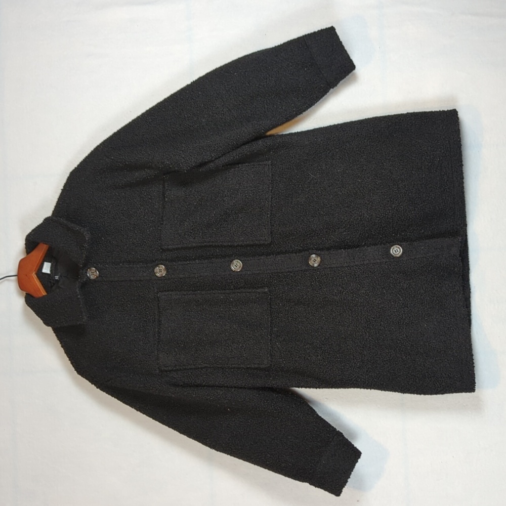 H&M Divided Black Heavy Pocket Long‎ Pea Coat S